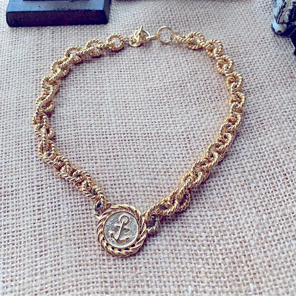Anne Klein II Couture Anchor Choker Necklace Statement Piece